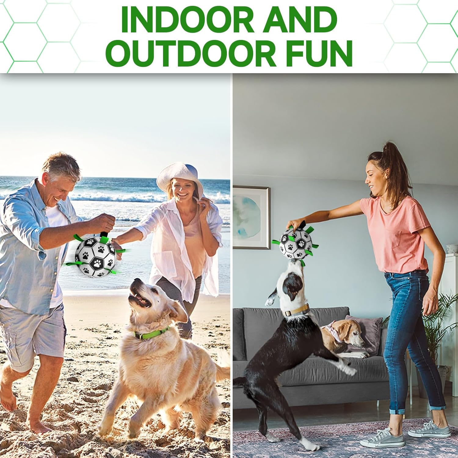 Interactive Dog Soccer Ball - Dog Football Toy for Fetch & Play