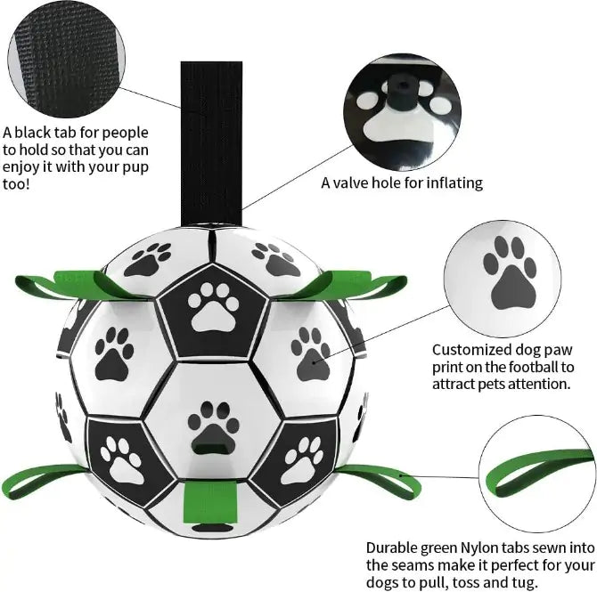 Interactive Dog Soccer Ball - Dog Football Toy for Fetch & Play
