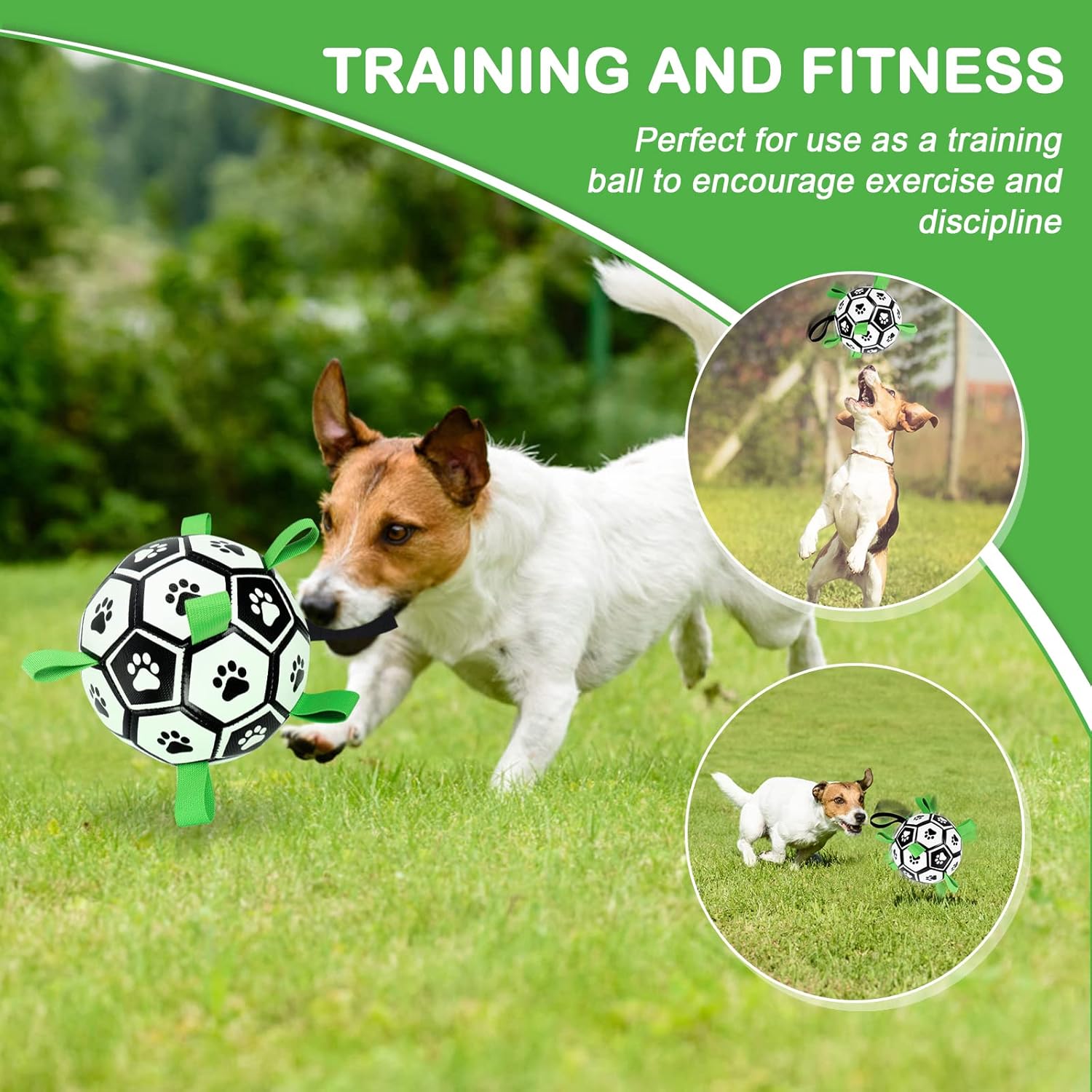 Interactive Dog Soccer Ball - Dog Football Toy for Fetch & Play