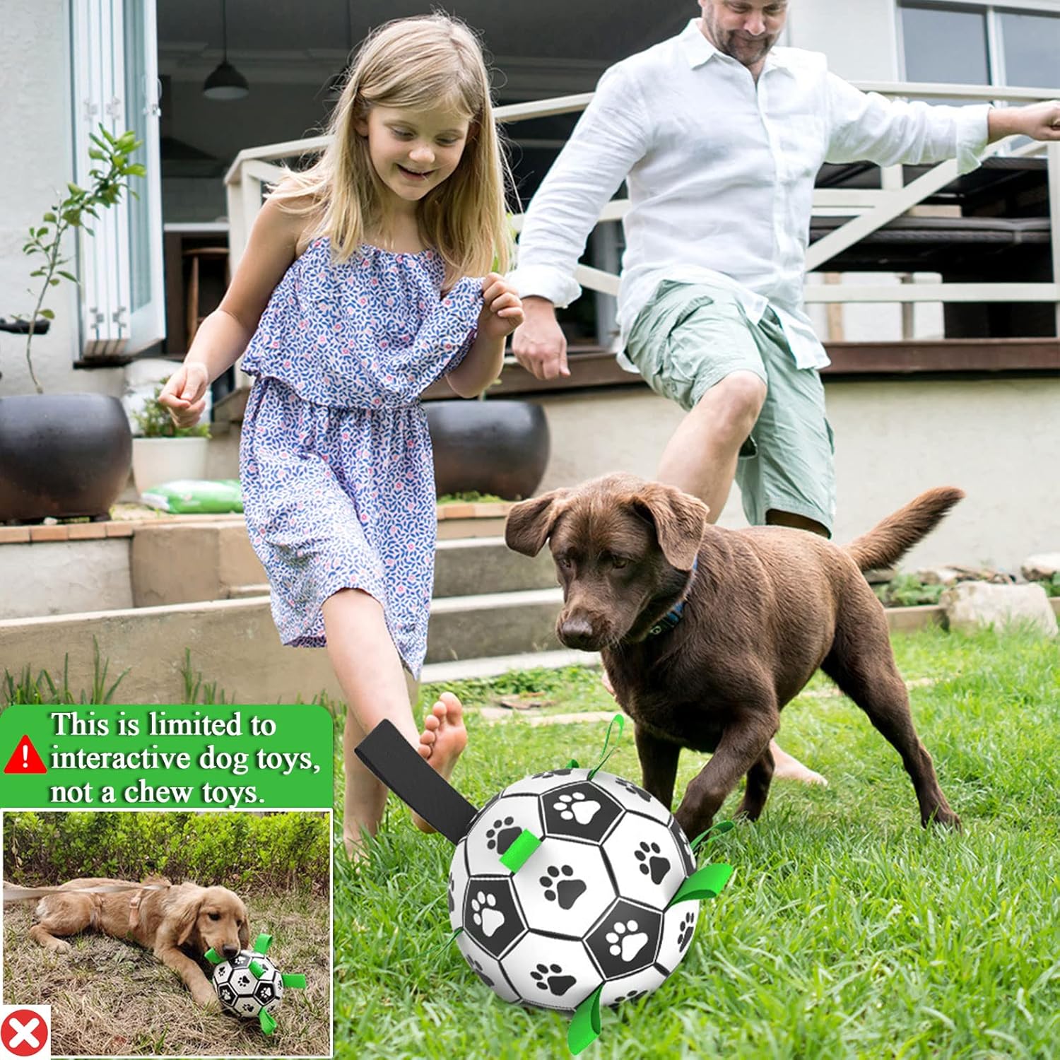 Interactive Dog Soccer Ball - Dog Football Toy for Fetch & Play